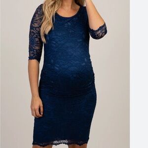 NWT Pinkblush Maternity Navy Lace Dress 🚭